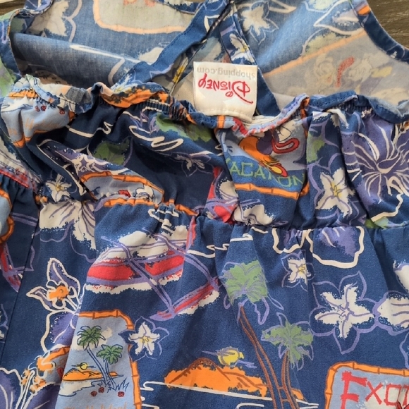 Disney Blue Tropical Kids Dress - Picture 4 of 4